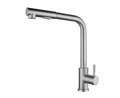 Retractable Kitchen Faucet – Stainless Steel Pull-Down Sprayer in Matte Black & Chrome