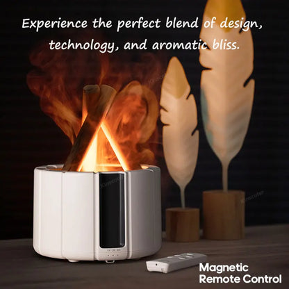 Flame Aroma Diffuser – Aesthetic Essential Oil Humidifier with LED Flame Effect