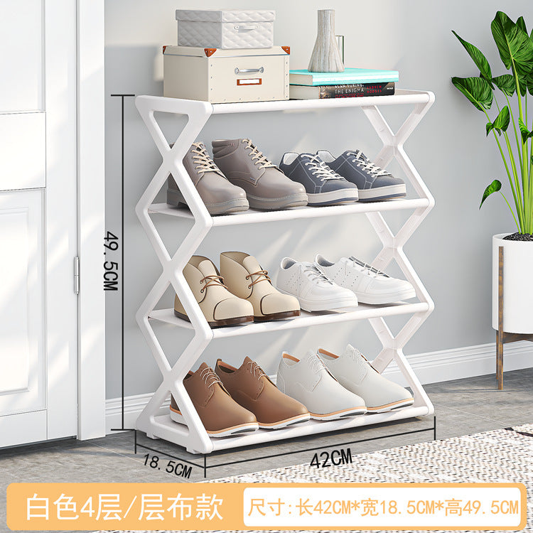 X-Frame Shoe Rack Organizer – Minimalist 2-Tier Entryway Storage in 5 Colors