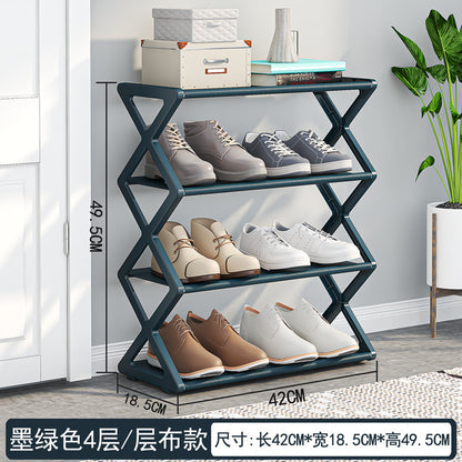 X-Frame Shoe Rack Organizer – Minimalist 2-Tier Entryway Storage in 5 Colors