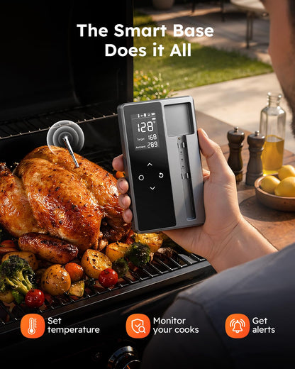 Meat Thermometer Digital, 1-2 Sec Instant Read, Food, Cooking, Grill | Bright Backlit Display, Waterproof for Air Fryer, Smoker, Candy, Kitchen Gadgets, BBQ Essentials, Gift for Men Husband, Red
