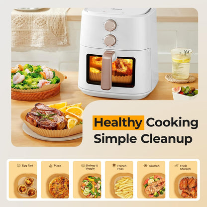 125Pcs 8 Inch Square Air Fryer Liners Disposable for 5-8QT, Parchment Paper | Non-Stick, Unbleached Food Grade, Waterproof Oilproof Baking Airfryer Sheets Papers for Oven, Microwave, Baking, Roasting