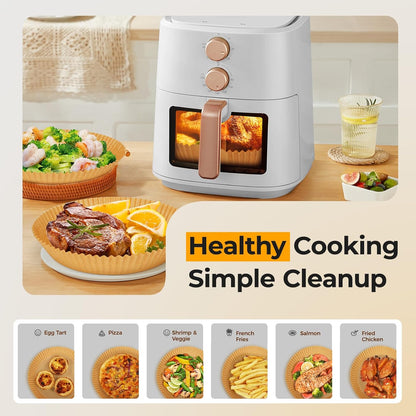125Pcs 8 Inch Square Air Fryer Liners Disposable for 5-8QT, Parchment Paper | Non-Stick, Unbleached Food Grade, Waterproof Oilproof Baking Airfryer Sheets Papers for Oven, Microwave, Baking, Roasting