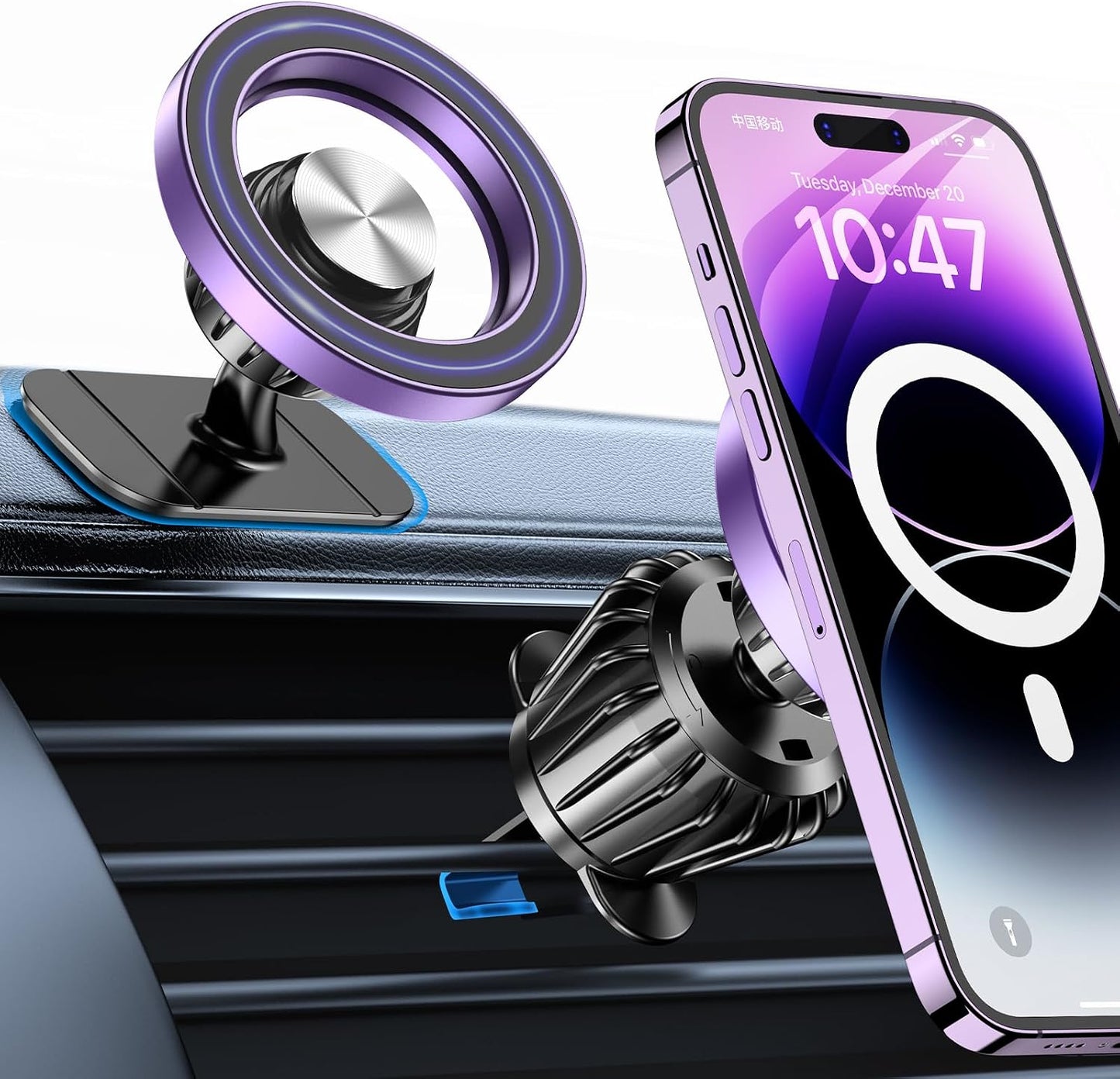 For Magsafe Car Mount【Strong Magnets】Magnetic Phone Holder for Car Phone Holder Mount Dash Mounted Holders Phone Holders for Your Car Accessories for Women Men for Iphone 17 Pro Max 16 15 14
