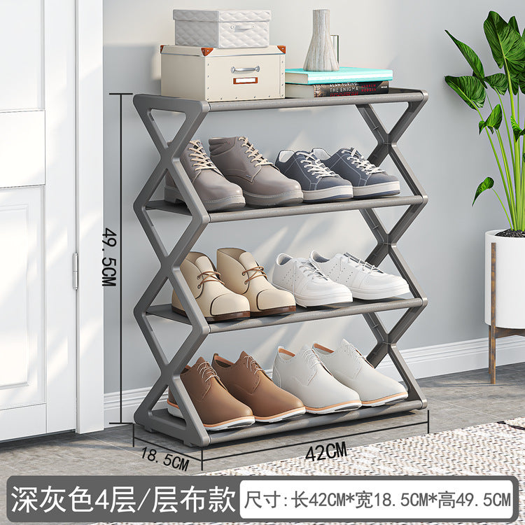 X-Frame Shoe Rack Organizer – Minimalist 2-Tier Entryway Storage in 5 Colors