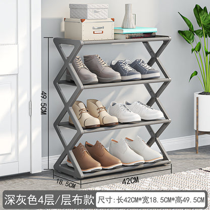 X-Frame Shoe Rack Organizer – Minimalist 2-Tier Entryway Storage in 5 Colors
