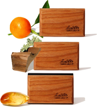 Drift Car Air Freshener - The Original Wood Air Freshener - Car Odor Eliminator - Long Lasting Scent - Auto Accessories - Metal Clip - Essential Oils - Clean Ingredients - Teak Scent Starter Kit
