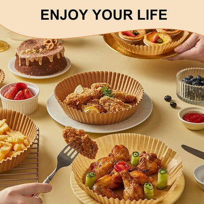 125Pcs 8 Inch Square Air Fryer Liners Disposable for 5-8QT, Parchment Paper | Non-Stick, Unbleached Food Grade, Waterproof Oilproof Baking Airfryer Sheets Papers for Oven, Microwave, Baking, Roasting