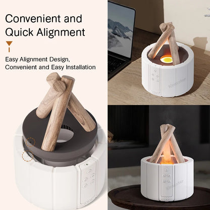 Flame Aroma Diffuser – Aesthetic Essential Oil Humidifier with LED Flame Effect