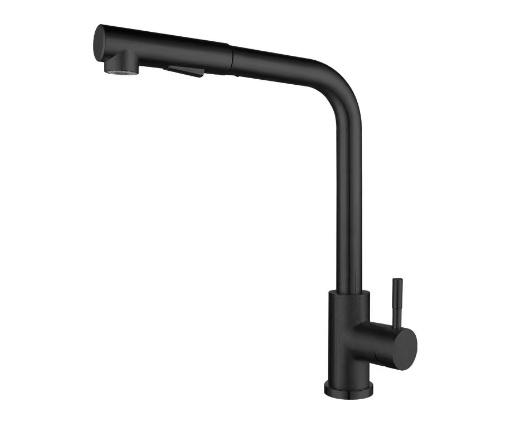 Retractable Kitchen Faucet – Stainless Steel Pull-Down Sprayer in Matte Black & Chrome