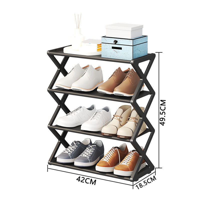 X-Frame Shoe Rack Organizer – Minimalist 2-Tier Entryway Storage in 5 Colors