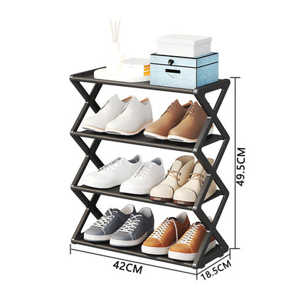 X-Frame Shoe Rack Organizer – Minimalist 2-Tier Entryway Storage in 5 Colors