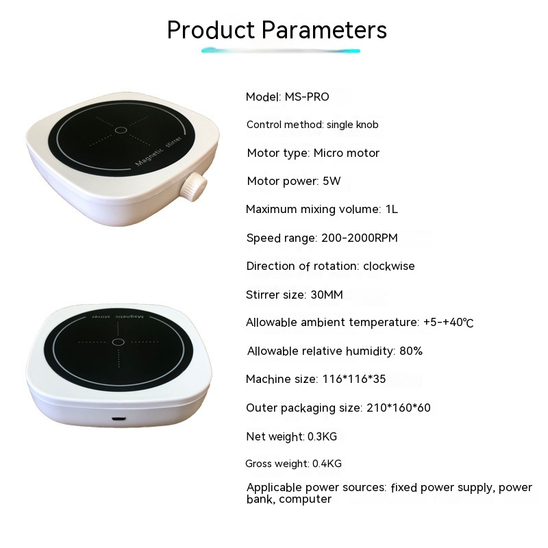 Compact Lab Magnetic Stirrer – Silent Mini Mixer for Home & Professional Use