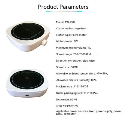Compact Lab Magnetic Stirrer – Silent Mini Mixer for Home & Professional Use