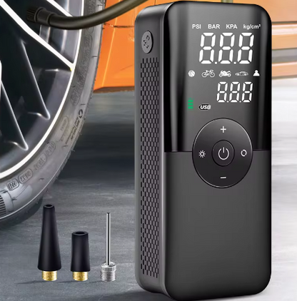 Wireless Tire Inflator – Portable Digital Air Pump for Car, Bike & Sports Equipment