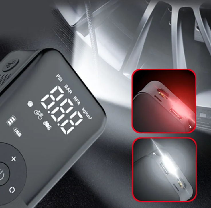 Wireless Tire Inflator – Portable Digital Air Pump for Car, Bike & Sports Equipment