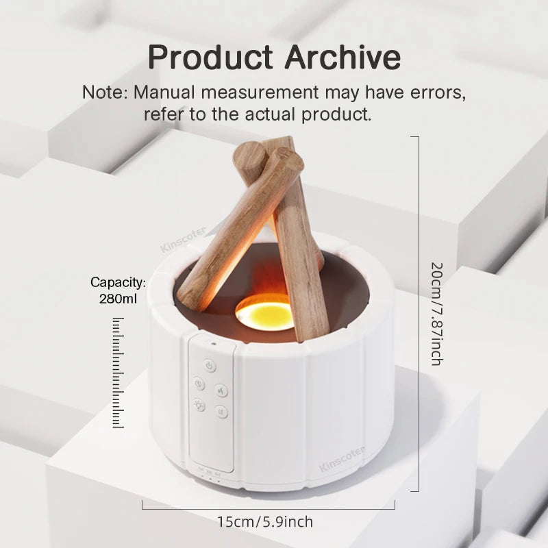 Flame Aroma Diffuser – Aesthetic Essential Oil Humidifier with LED Flame Effect