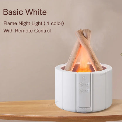 Flame Aroma Diffuser – Aesthetic Essential Oil Humidifier with LED Flame Effect