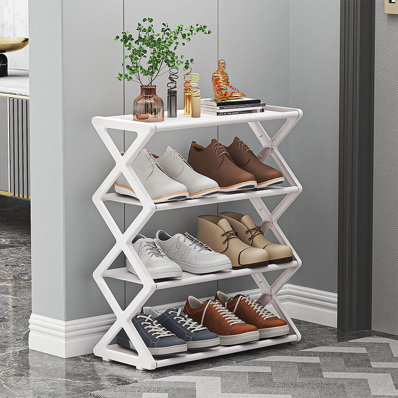 X-Frame Shoe Rack Organizer – Minimalist 2-Tier Entryway Storage in 5 Colors